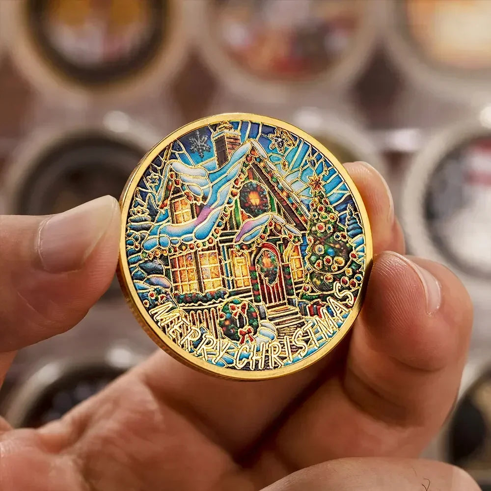 Christmas House & Snowy Tree Collectible Coin