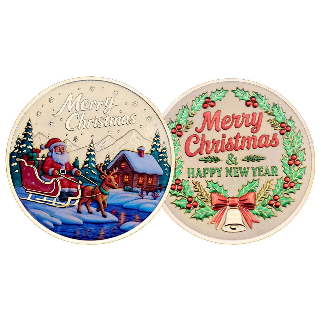 Christmas Santa Collectible Coin – Festive Souvenir