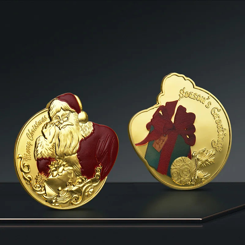 Special-Shaped Santa Claus Commemorative Coin – Festive Holiday Keepsake