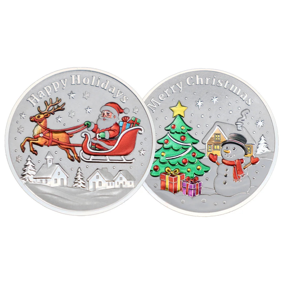 Merry Christmas Gold Commemorative Coin – Festive Holiday Collectible