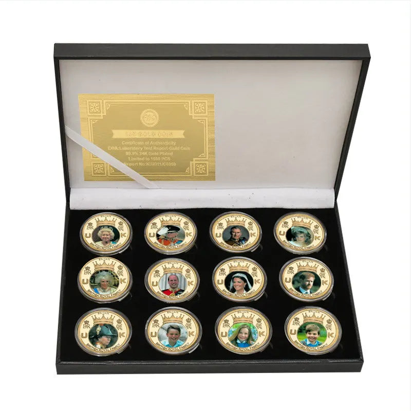 British Royal Family Gold Commemorative Coin – Queen Elizabeth II Souvenir