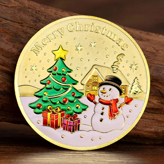 Merry Christmas Gold Commemorative Coin – Festive Holiday Collectible