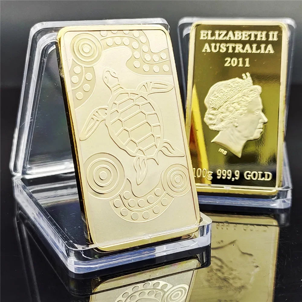Elizabeth II AU Turtle Gold-Plated Bar