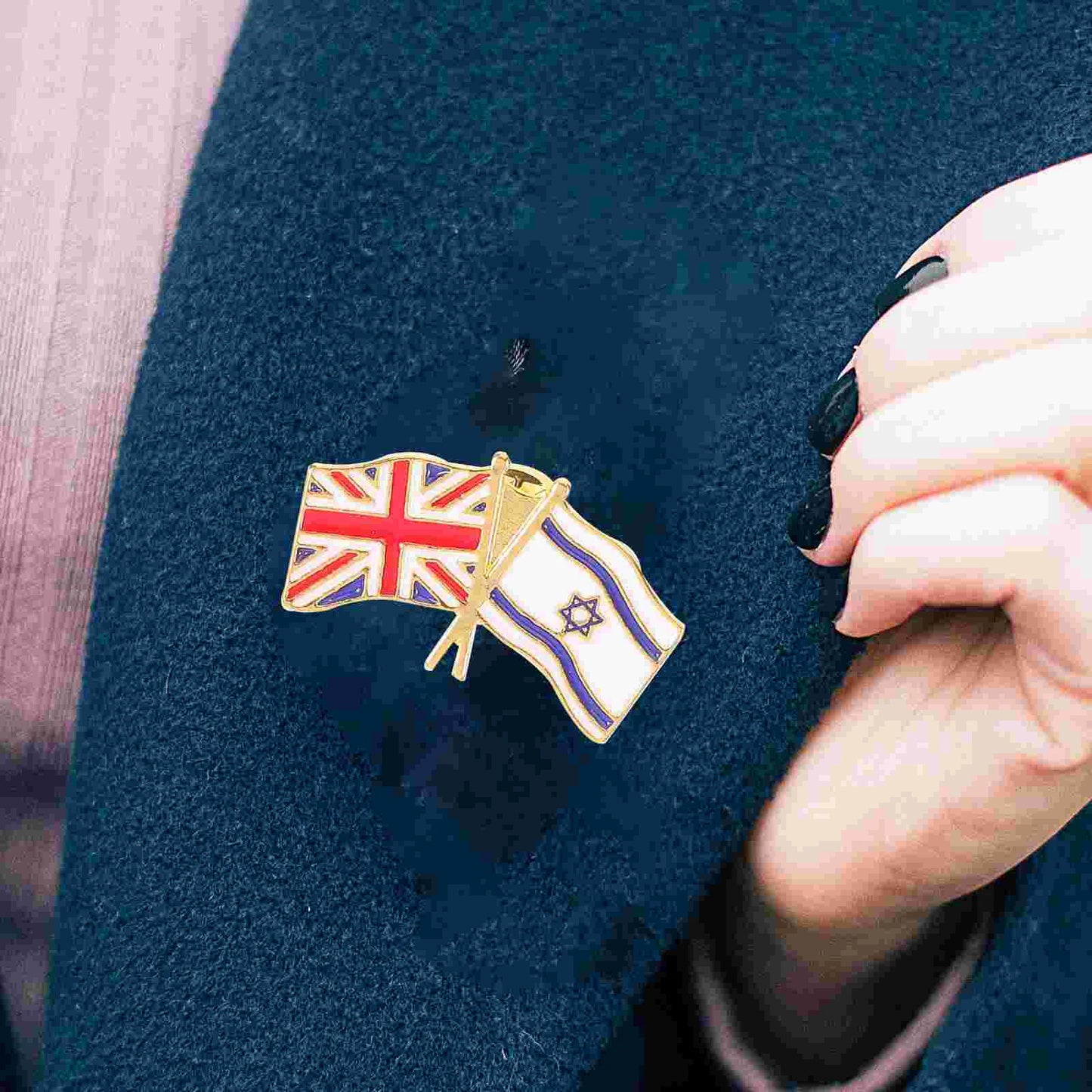 Patriotic Flag Lapel Pin - UK & Israel