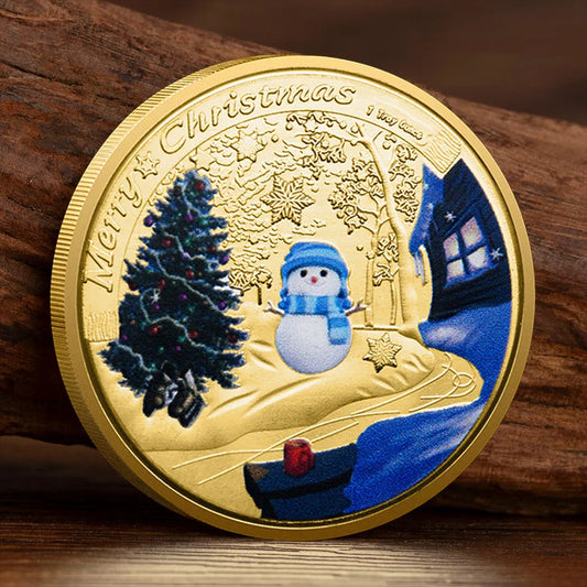 Christmas Santa Claus Commemorative Coin – Festive Collectible with Queen Elizabeth II Reverse