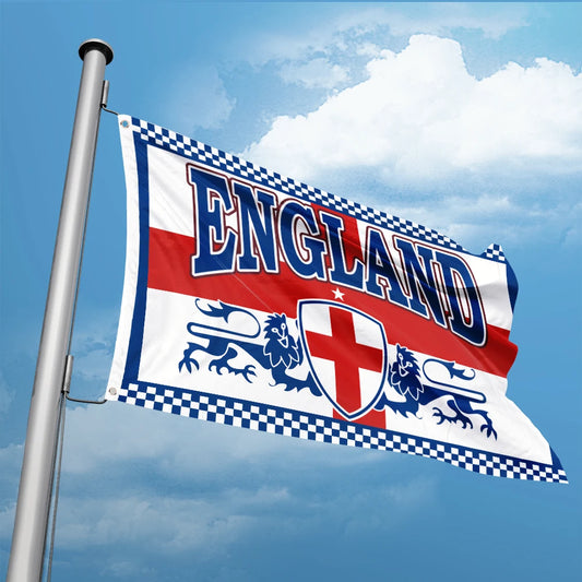 England 2 Lions Ensign Flag 90×150cm – Polyester Banner for Indoor/Outdoor Display