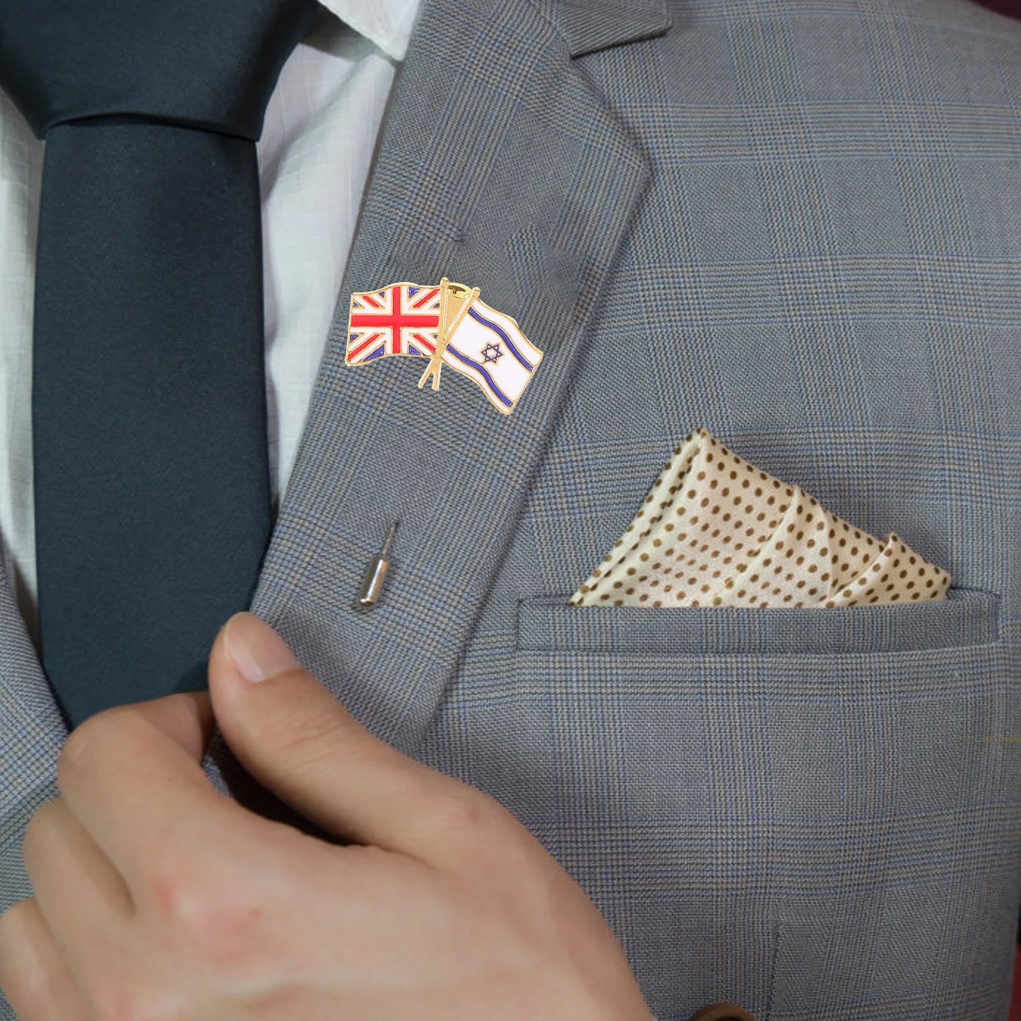 Patriotic Flag Lapel Pin - UK & Israel