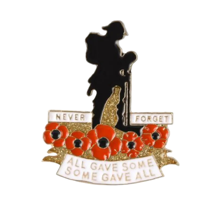 UK Remembrance Day Red Poppy Lapel Pin