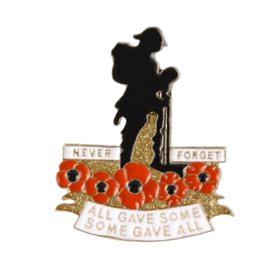 UK Remembrance Day Red Poppy Lapel Pin