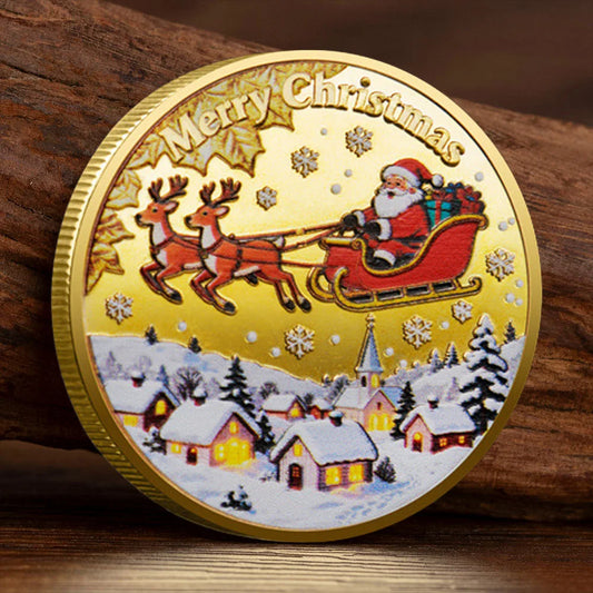 Santa Claus Gold Commemorative Coin – Festive Christmas Collectible