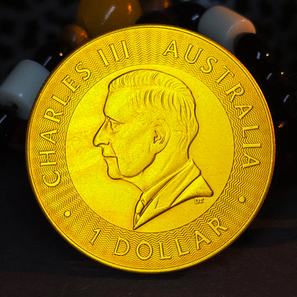 2025 Australian Charles III $1 coin with kangaroo design, crafted in gold/silver